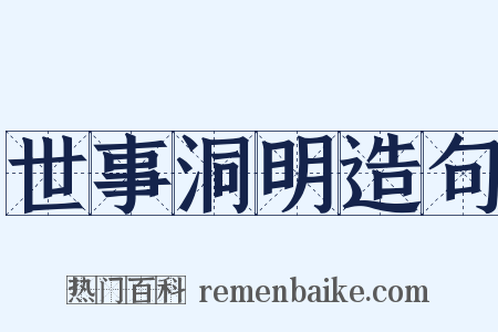 世事洞明造句是什么意思的图片